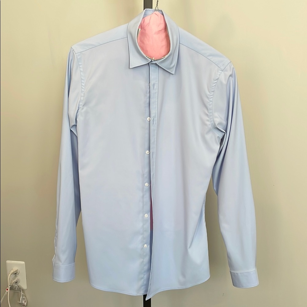 Light Blue Men's Zara Slim Fit Shirt, Size M
